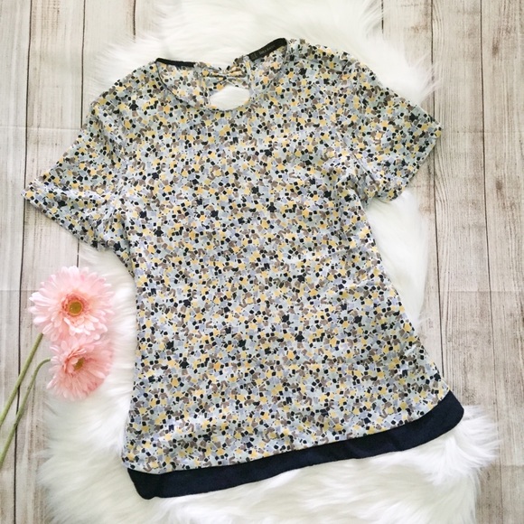 Zara Tops - Zara | Blue & Yellow People Print Top